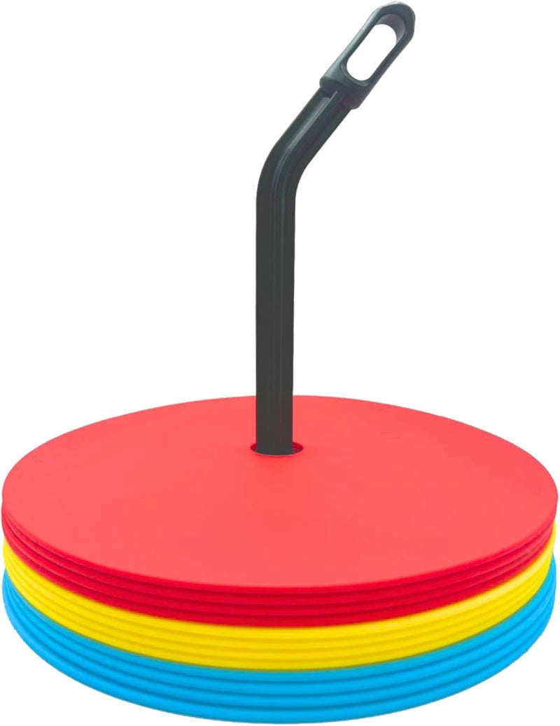 LEZER 6 Inch 8 Inch Flat Cones, Spot Markers, Soccer Cones, Field Court Markers, Sit Spots, Flat Discs, Soccer Training Equipment, Agility Practice, Football, Made in Taiwan - Image 1